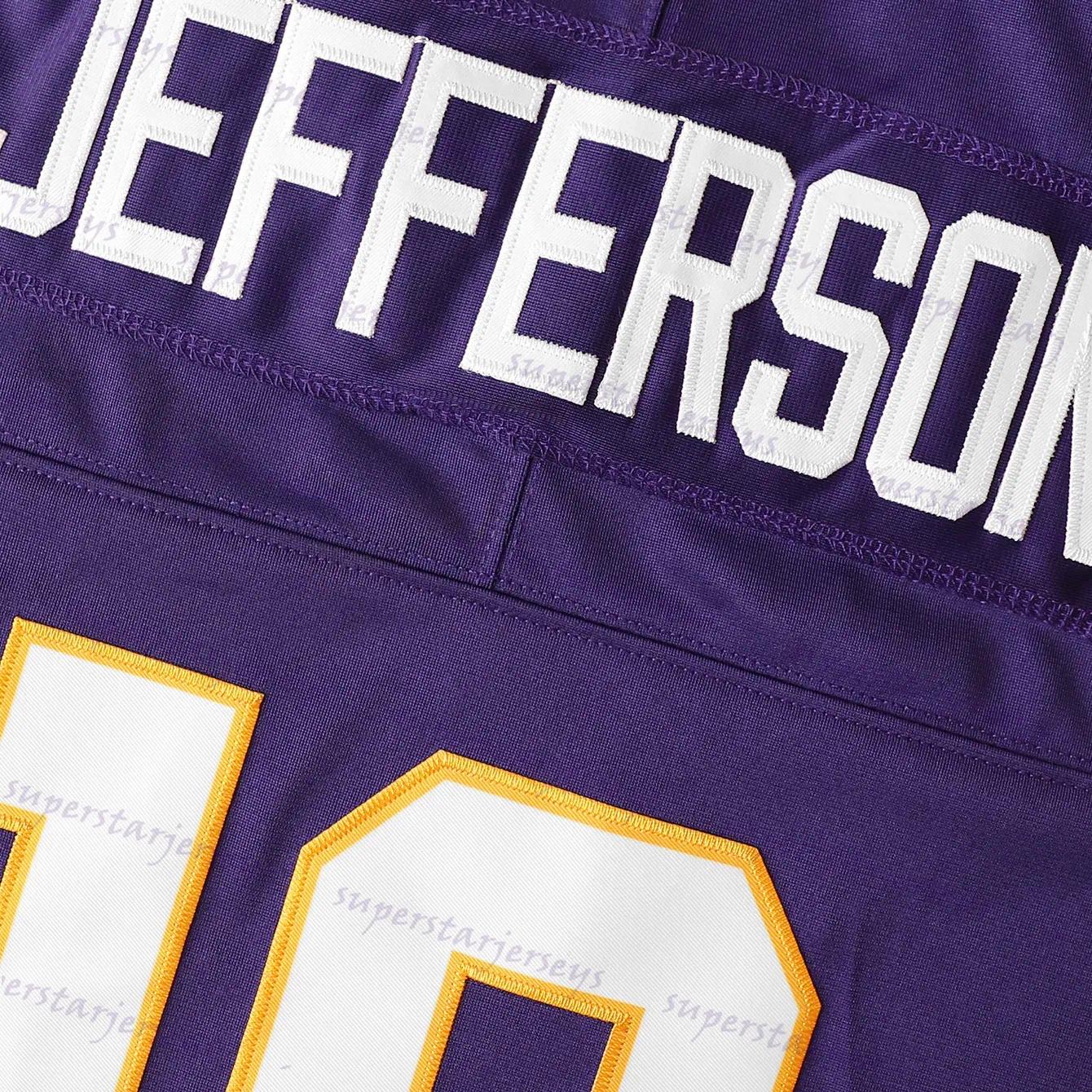 Personalized Custom Football Jersey Jefferson McCarthy Moss Darnold Addison Hockenson Smith Men Women Youth Embroidered Letter Number Desgined Polyest