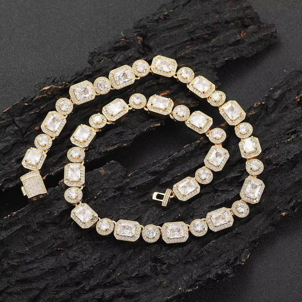 6 to 15mm Width Cubana Hop Jewelry 925 Sterling Silver High Quality VVS Tennis Necklace Ball Chain Necklace Moissanite