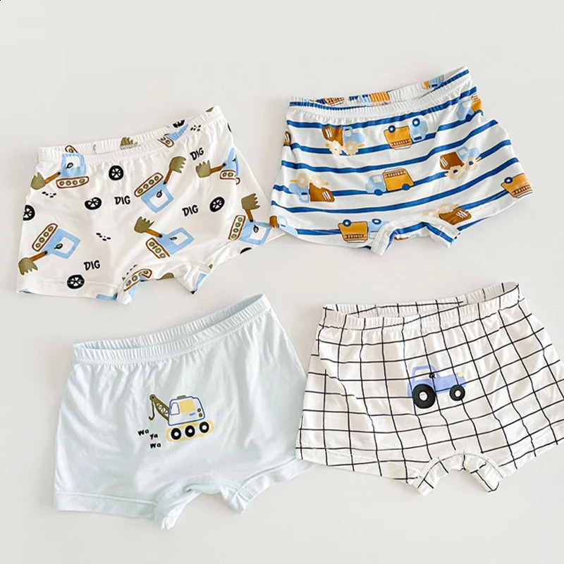 4 PairsLot Modal ChildrenS Underwear Cartoon Puppy Boys And Girls Panties Breathable Kids Underpants 250812