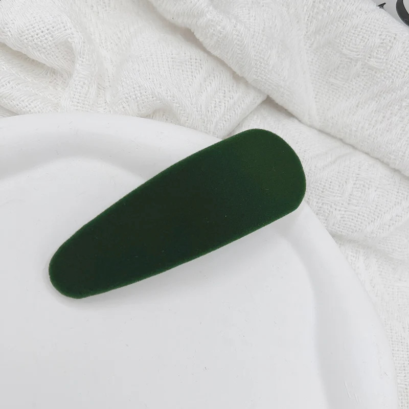 10PCS 8cm Rectangle 9cm Tear Drop Velvet Hair Clips Fabric Covered Metal Snap Hairpin Big Side Hairgrips for Womens Winter 250812