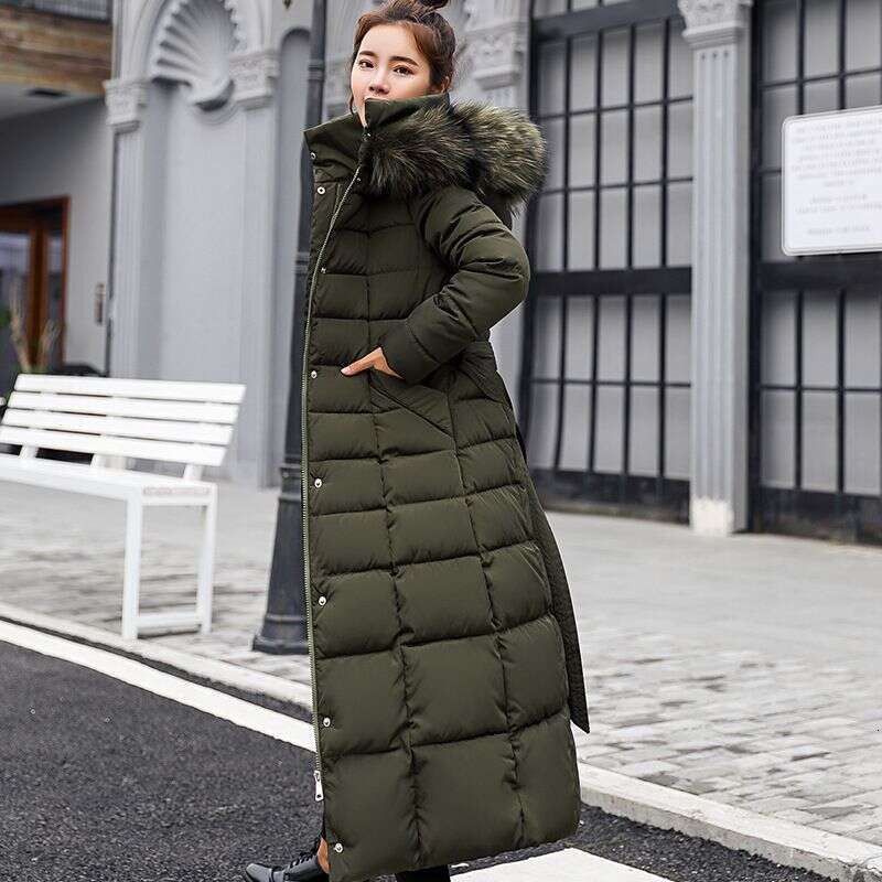 2025 Winter Women's Jacket Warm Fashion Comfortable Bow Belt Fox Fur Collar Clothes Long Dress Office Casual Women's Thick Coat