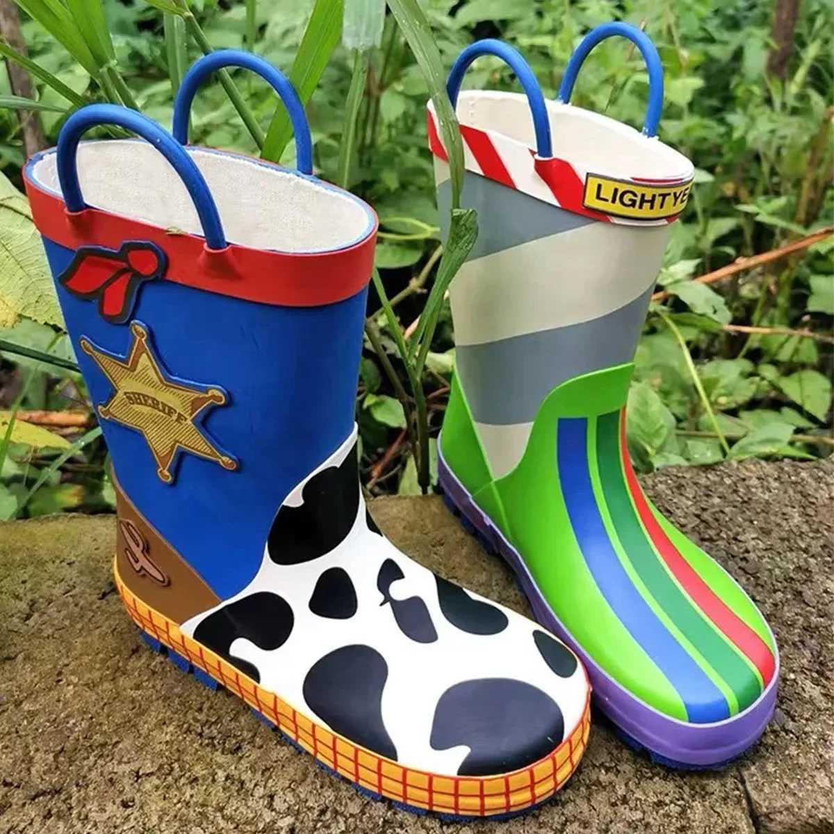 New cartoon kids Story Rain Boots Student Rain Boots Childrens Fashion Non-Slip Shoes L250813