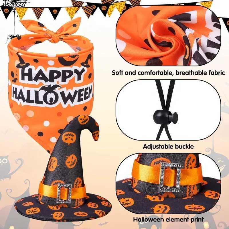 Pet Halloween Costumes Soft Witch Dog Wizard Hat Orange Dog Triangle Scarf Cute Dog Tutu Skirt Outfit Party Decoration Supplies XJ250813