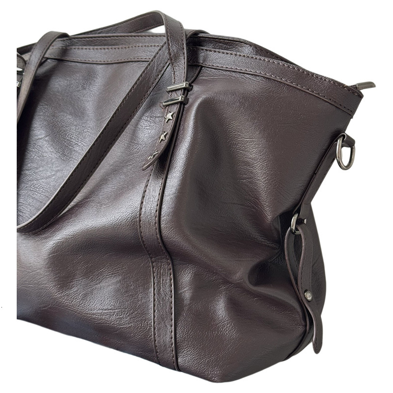 Versatile Tote Large Capacity Single Shoulder Textured Rivet Crossbody Bag for Women ddmymarket