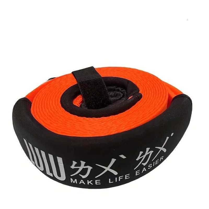 2Pcs Soft Shackles + Orange Tow Strap + Snatch Ring 5M8T Tow Rope Super Thick Sheath Strong Car Off-road Car Trailer Belt W250813