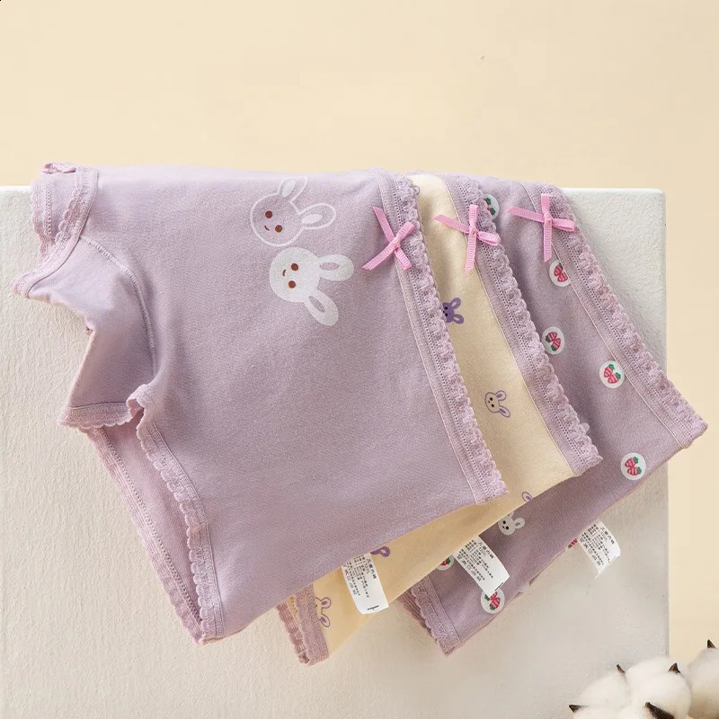 Girl Cotton Antibacterial Panties 3PCS Kid Cute Print Soft Comfort Briefs Baby Thin Breathable Underwear 3y Young Child Clothes 250812