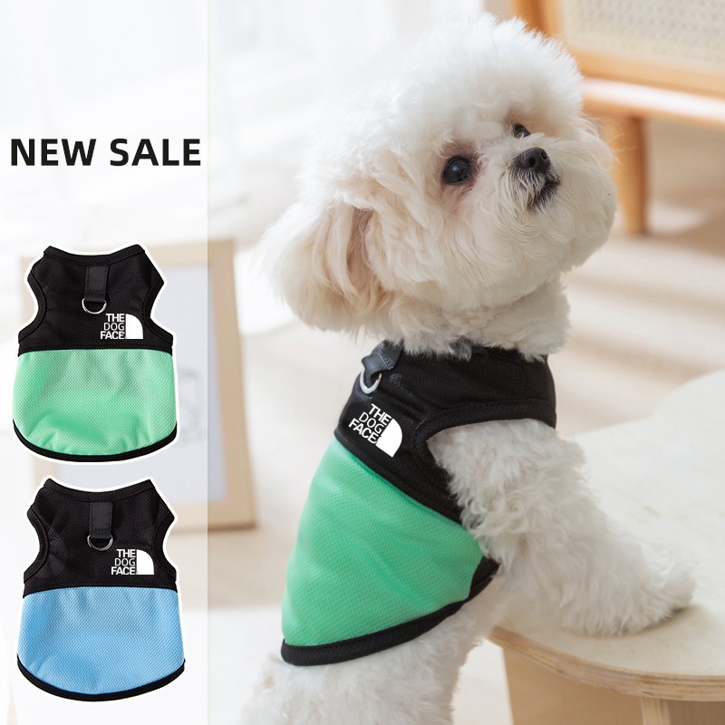 Dog Shirts Pet T-Shirts Breathable Mesh Sleeveless Vest Summer Dog Clothes Pullover Lightweight Cat Clothes with Leash Ring Puppy Sweatshirt Outfits C