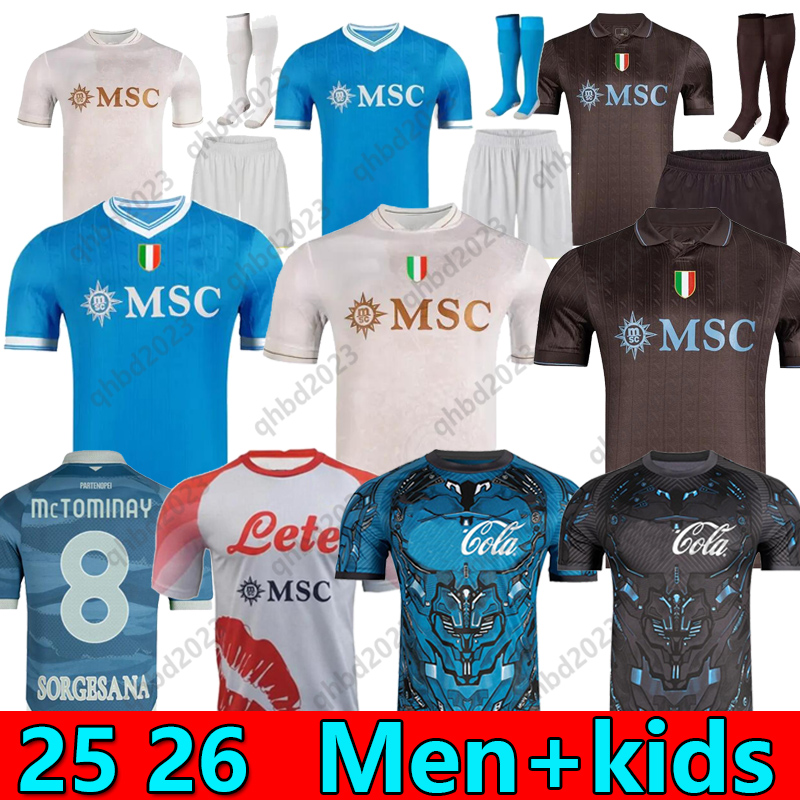 S-4XL 25 26 NAPOlIS DE BRUYNE PARTENOPE soccer jerseys Maglia Naples ZIELINSKI McTominay OLIVERA KIDS FOOTBALL SHIRT OSIMHEN FABIAN LOZANO SSC LUKAKU Maillots foot