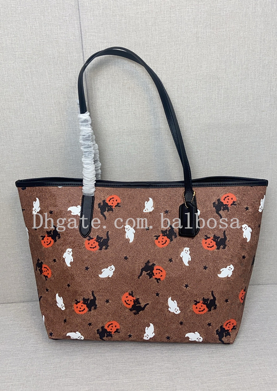 Luxury Shopping Tote Bags Halloween Gift Designer Womens Handbags Totes Wallets With Pumpkin Black Cat Patterns