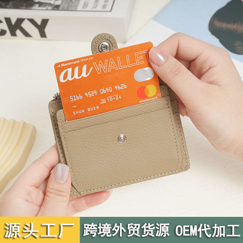 New Women Ultra-Thin Multi-Card Slots Small Wallet Cowhide Large Capacity Card Holder Zipper Coin Purse designer wallet B5 B5