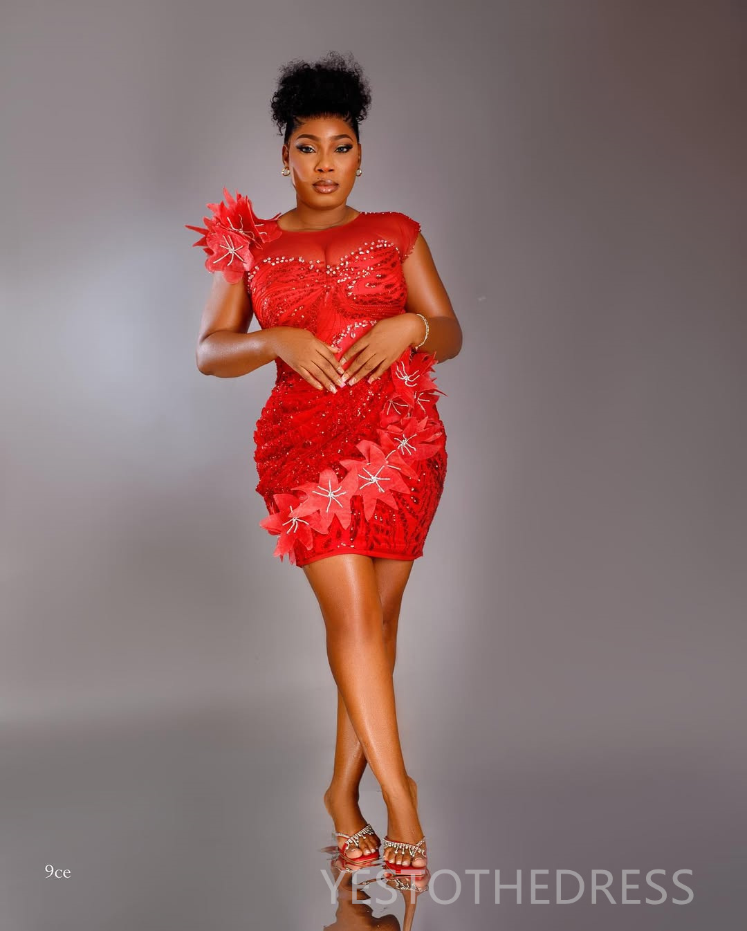 2025 Plus Size Red Cocktail Dresses For Women Short Mini Dress Flora Illusion Sheath Sheer Neck Beaded Lace Homecoming Dresses Mini Gown For Nigeria B