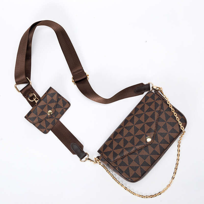 Lacel Urwebin Shoulder Bags for women men Printed Plaid Chain Square Crossbody Going out and travel Versatile Trendy Two-Piece Small Bag Z260124