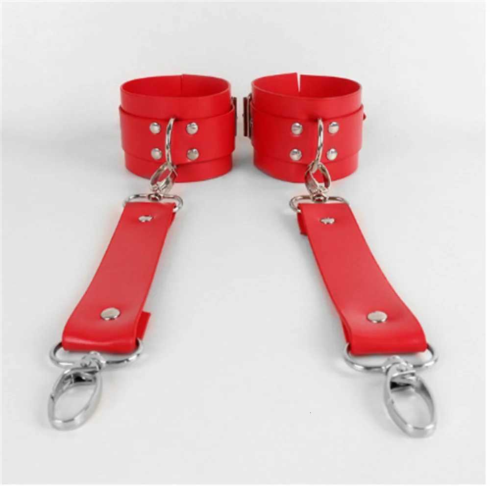 Adult Sex Games Products Punk Gothic Leather Cross Buckle Tied Shackles Sex Products Handcuffs Leg Irons Handcuffs for Sex W250813
