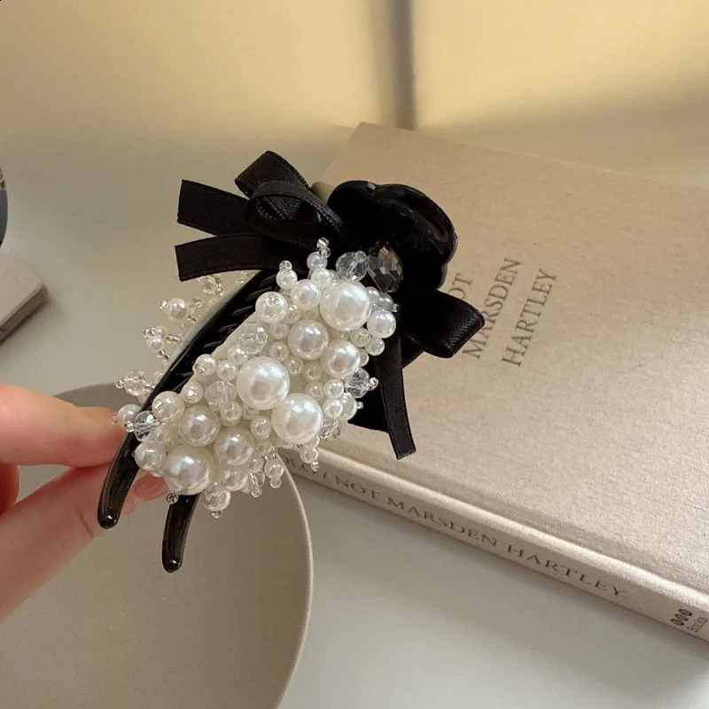 Luxurious Crystal Pearl Hairpin Elegant Temperament Hair Clip 250812
