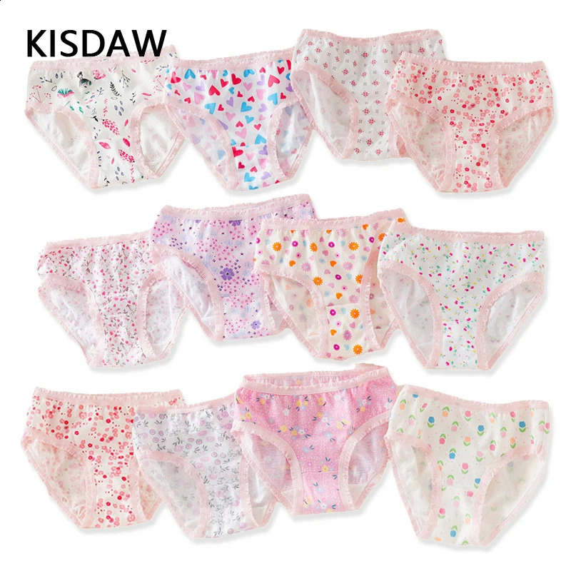 3612Pcs Multipack Baby Girls Briefs Cotton Panties Kids Floral Underwears Children Short Underpants For 210 Years 250812
