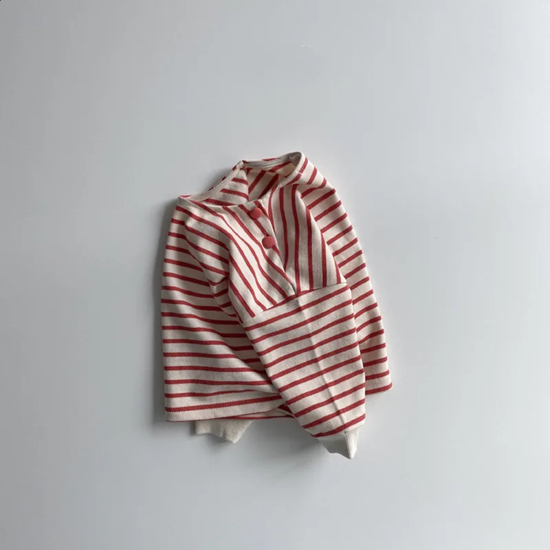 Spring Toddler Long Sleeve Tshirt Cotton Striped ONeck Baby Top Autumn Casual Clothes for Kids 250812