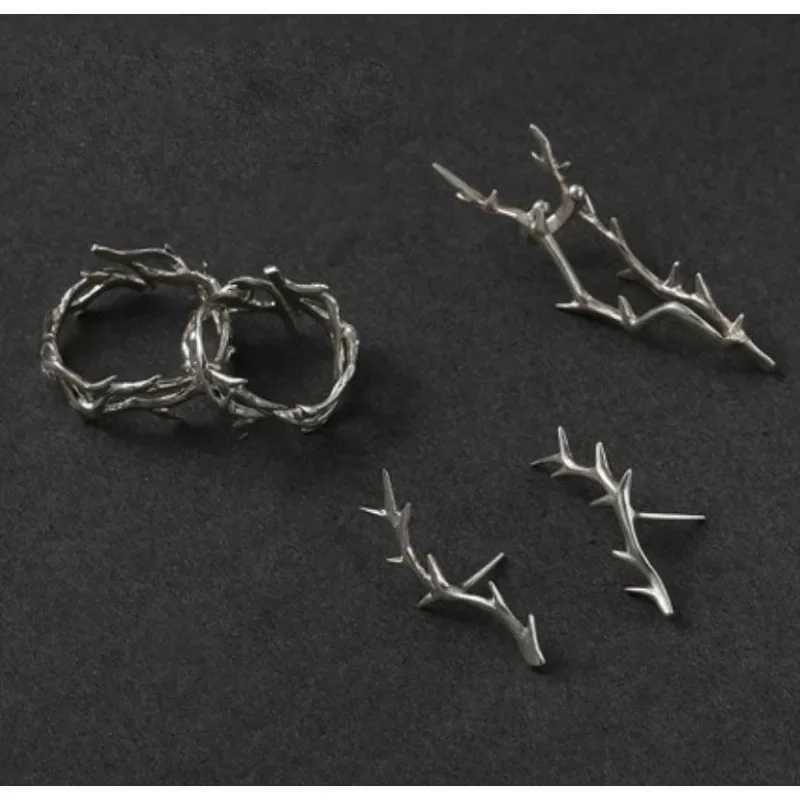Vintage Ins Style Adherence Mens and Womens Rings with Branches Thorns Couples Ring Gifts Fashion and Personality Y2k W250812