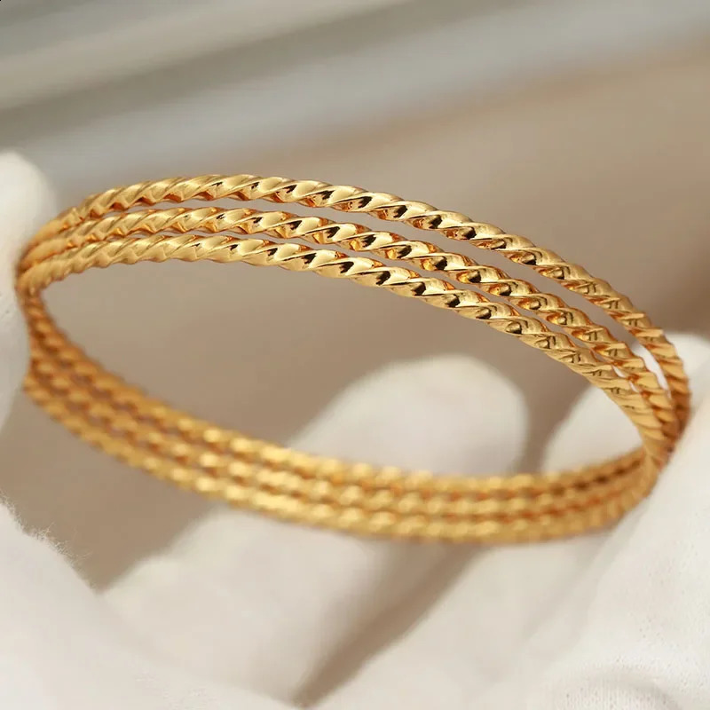 Classic Stainless Steel Simple Multilayer Bangles for Women Vintage Bracelets Rust-proof Wrist Jewelry Gift Party 250812