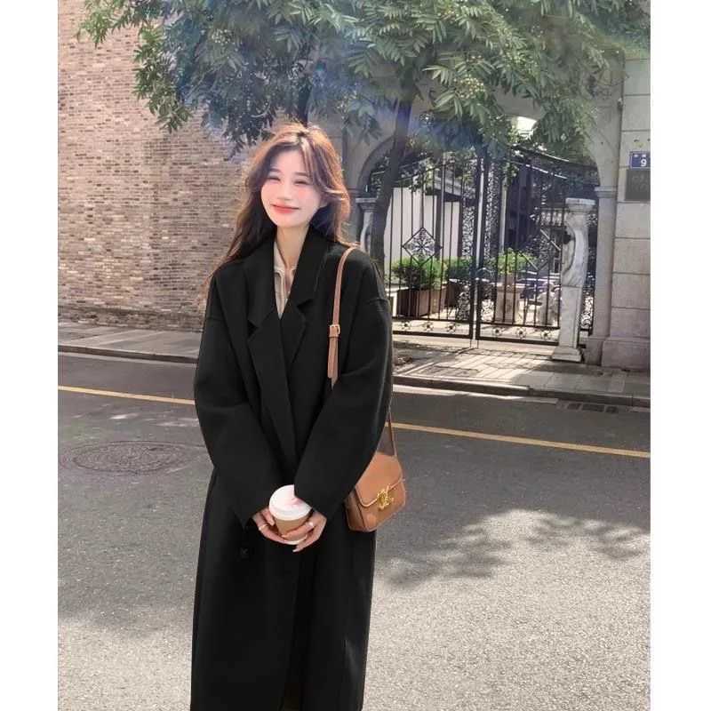 2024 New French Winter Romantic Temperament Womens Sweet and Fresh Woolen Coat Jacket Long Casual Coat for Women Z250813