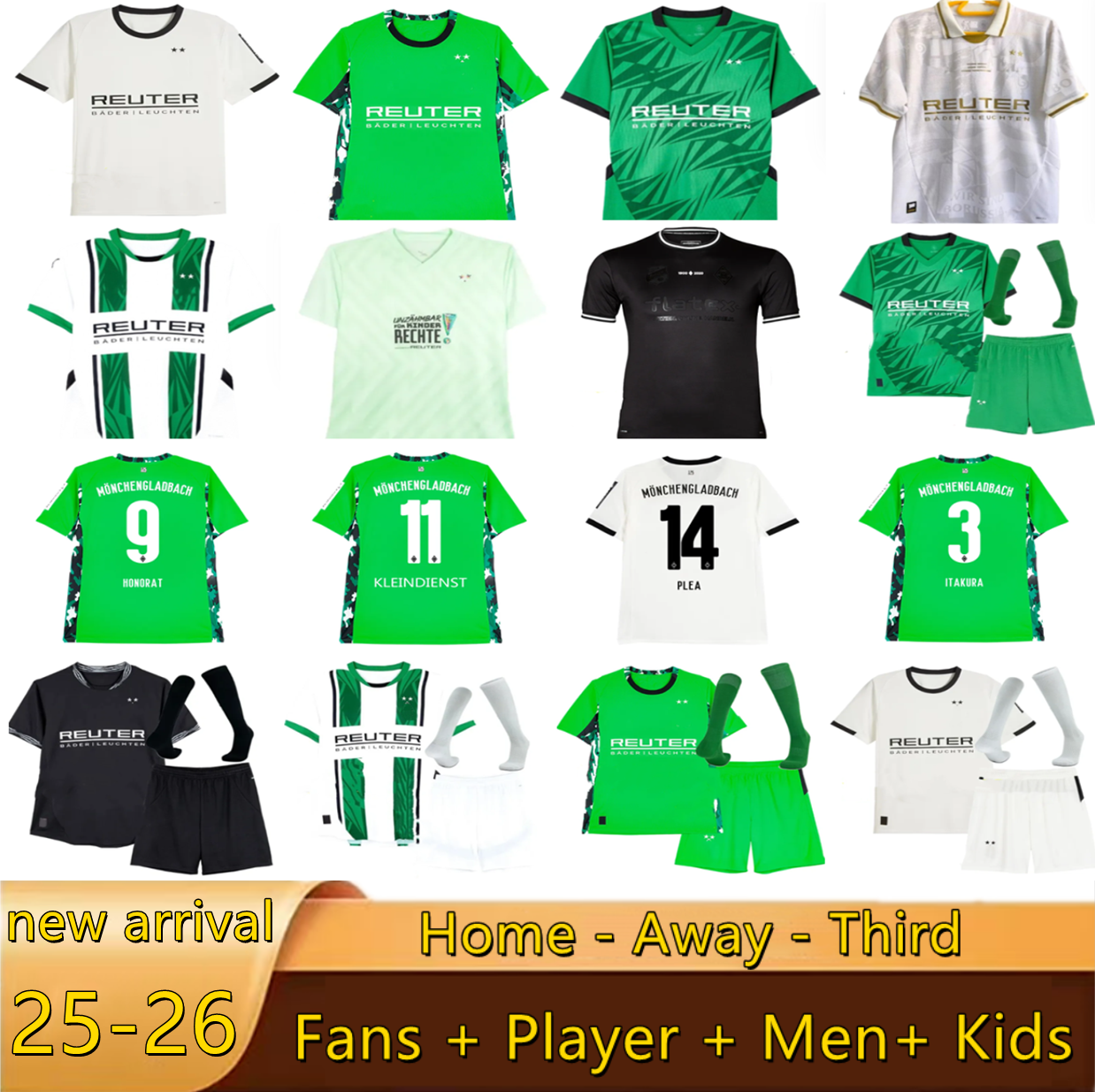 4XL 25 26 125-Year Borussia Monchengladbach soccer jerseys Gladbach KLEINDIENST PLEA ELVEDI HACK THURAM ITAKURA STOGER REITZ FUKUDA HONORAT home Away men kids kits