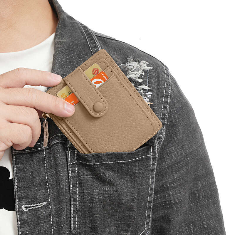 New Women Ultra-Thin Multi-Card Slots Small Wallet Cowhide Large Capacity Card Holder Zipper Coin Purse designer wallet B5 B5