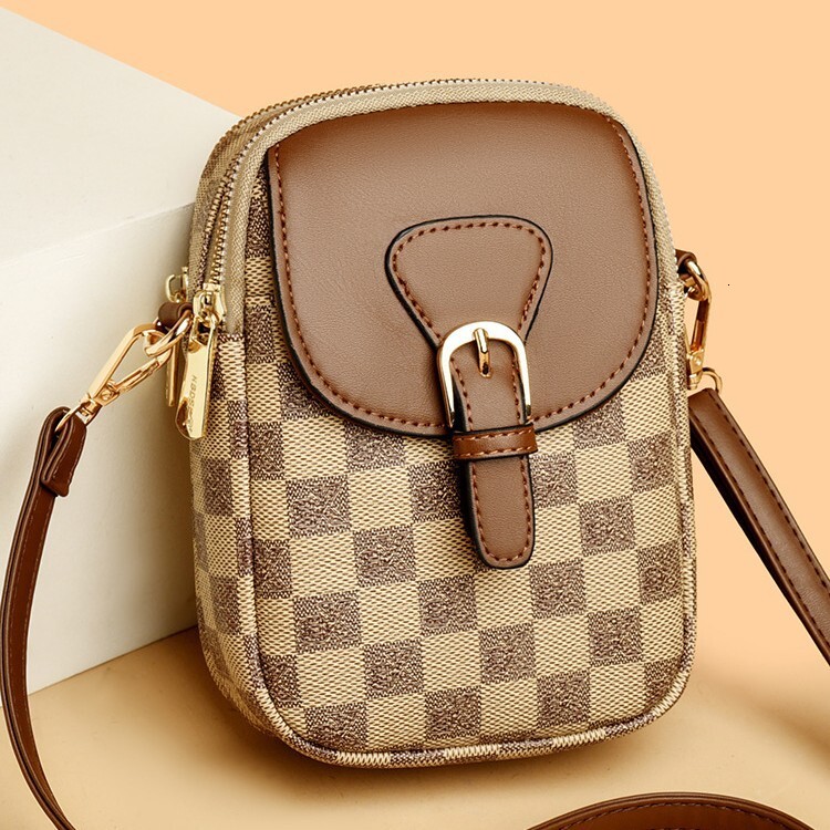 Fashion Plaid Women's Mini Handbag Free Shipping Designer Luxury New Phone Bag Casual Simple Geometric Pattern Shoulder Bag Crossbody Bag Portabl