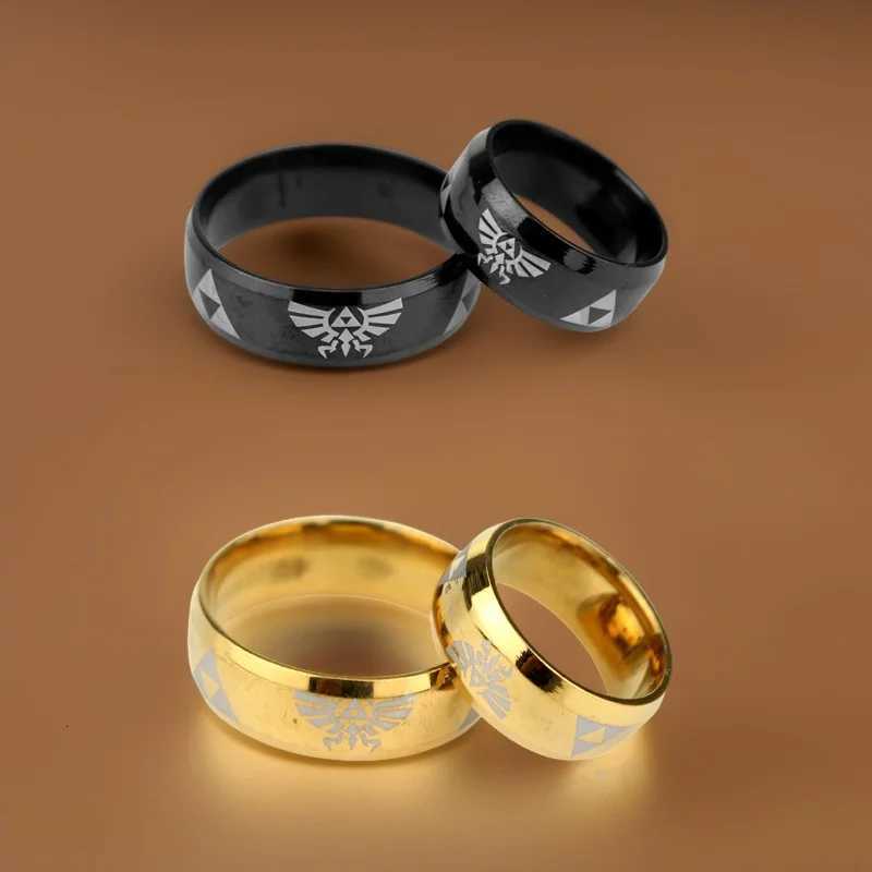 The Zeldas Triforce Triangle Symbol Band Ring for Men Women Stainless Steel Finger Rings Cosplay Party Jewelry W250812