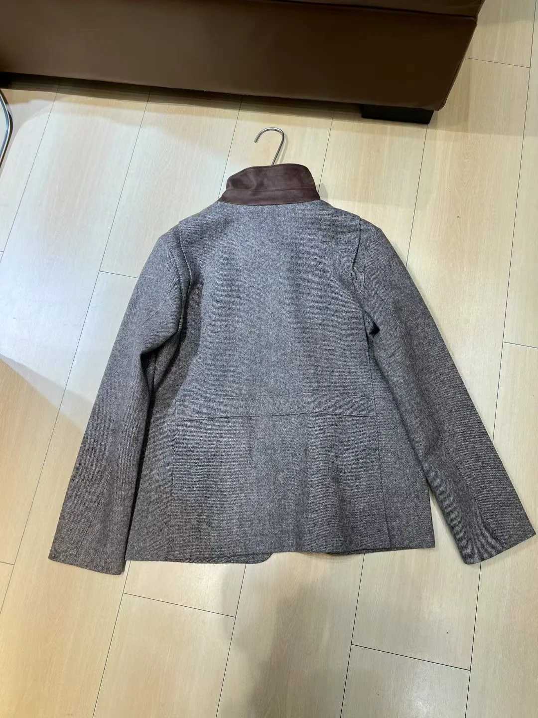 Winter-autumn classic womens turn-down collar wool jacket Z250813