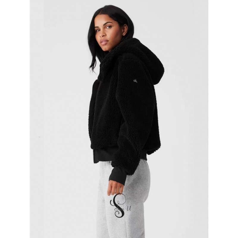 Style Autumn - Winter Cream Puff Lamb Wool Hooded Short Zipper Jacket for Women