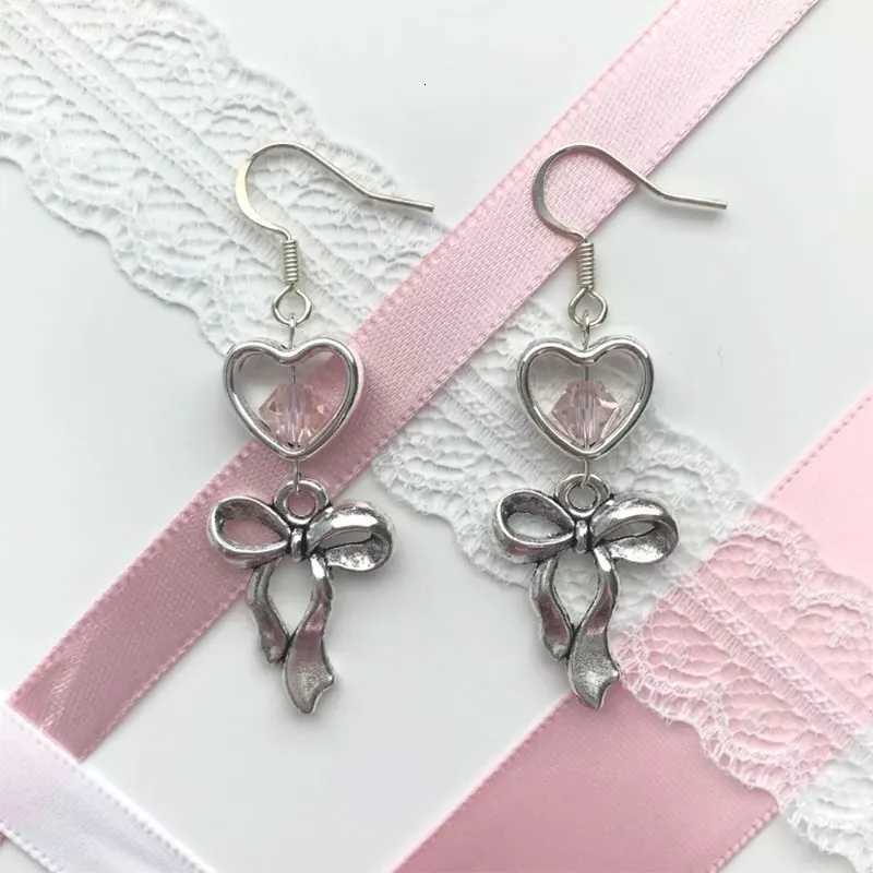 button bow dangle earrings gift aesthetic Y250812