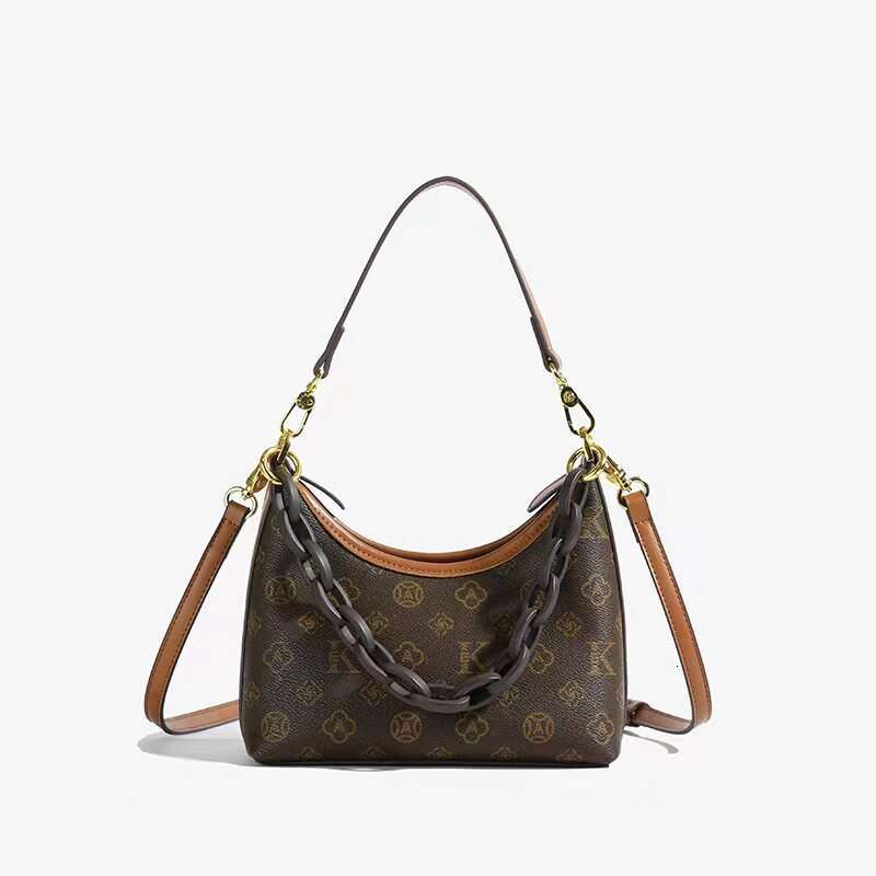 DHessentials Gutiko Crescent New Moon 2025 High-end Luxury Fashion Old Flower Single Shoulder Underarm Bag Trend