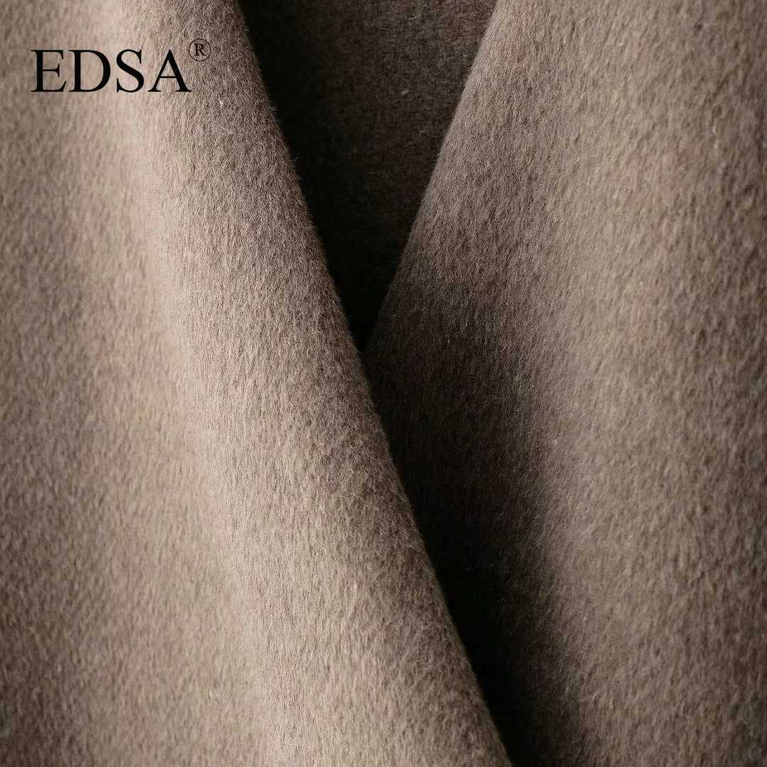 EDSA Women Soft Belted Jacket Wrap V-neck Long Sleeves New Elegant Lady Commute Outerwear for Women Z250813