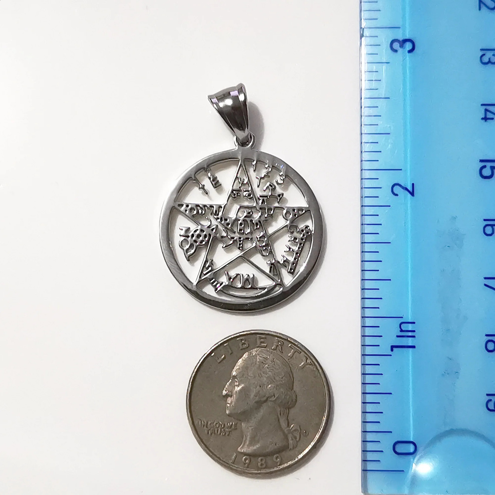 5pcs Lot Religious Wicca paganism Pendant Scripture Necklace stainless steel jewelry 250807