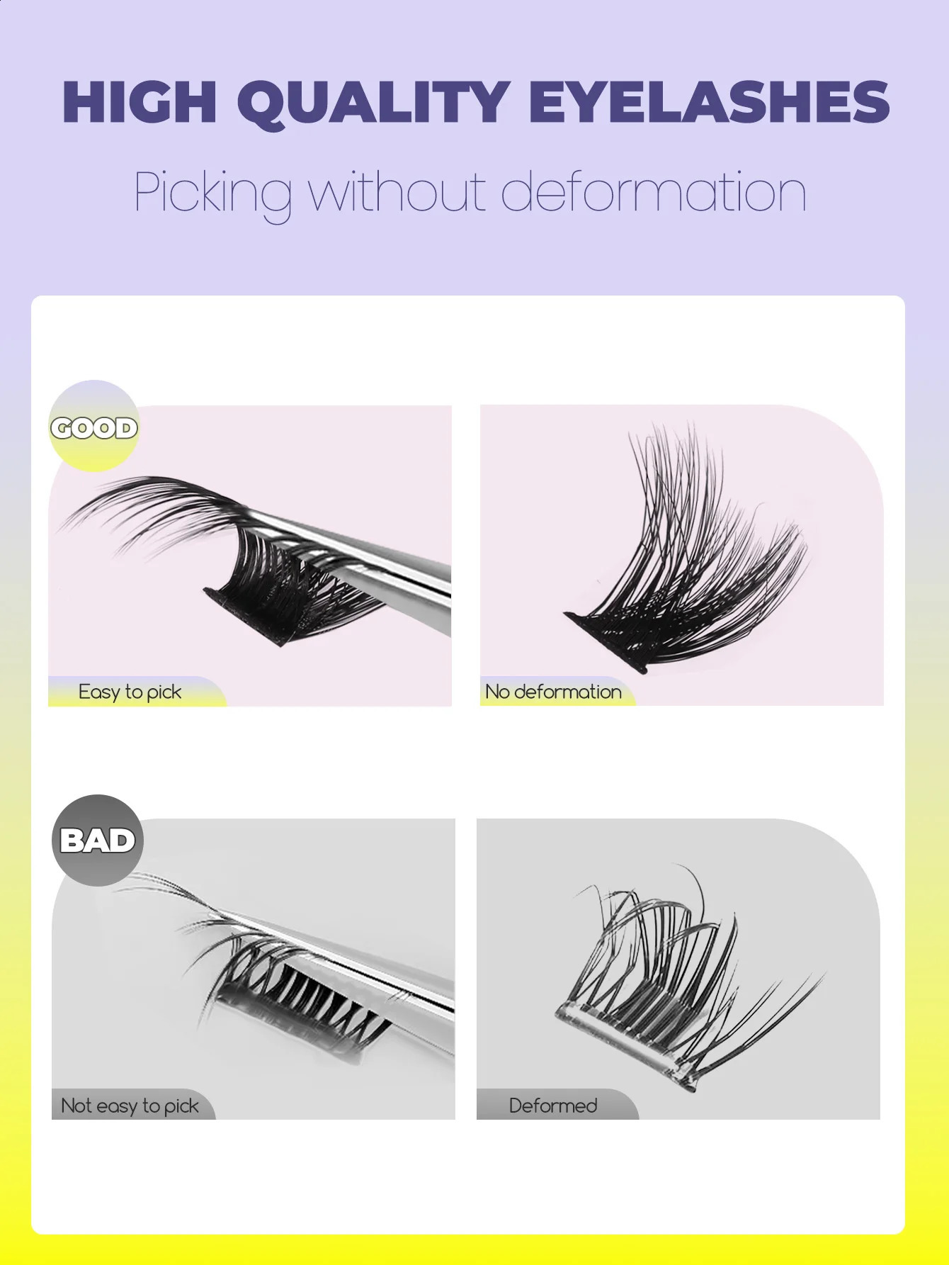 GROINNEYA Lashes Clusters Cat Eyelashes Wispy Individual s Volume Fluffy DIY Makeup 250811