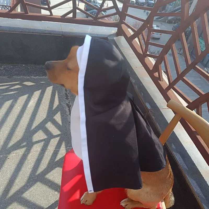 Dog Nun Headwear Cosplay Costume Sets Halloween Dog Costumes Funny Pet Clothes Novelty Chihuahua Role Play Dogs Cat SuppliesXJ250813