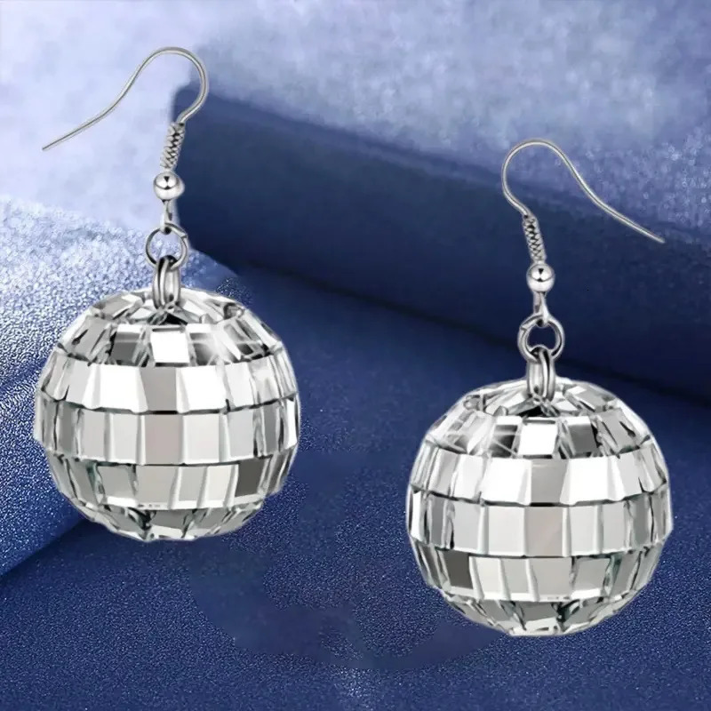 Disco Ball Earrings 20mm 70S Disco Punk Earrings for Women Jewelry Gift for Women Party Jewelry 250812