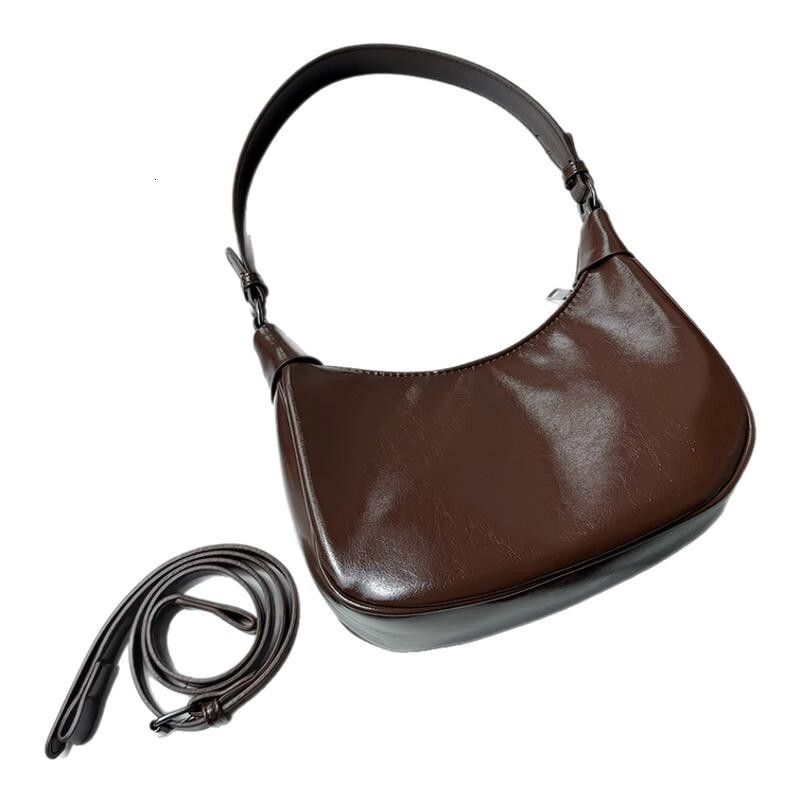 Niche Underarm for Women, Fashionable Single Shoulder Soft Leather Commuter Versatile Crossbody PU Crescent Bag ddmymarket