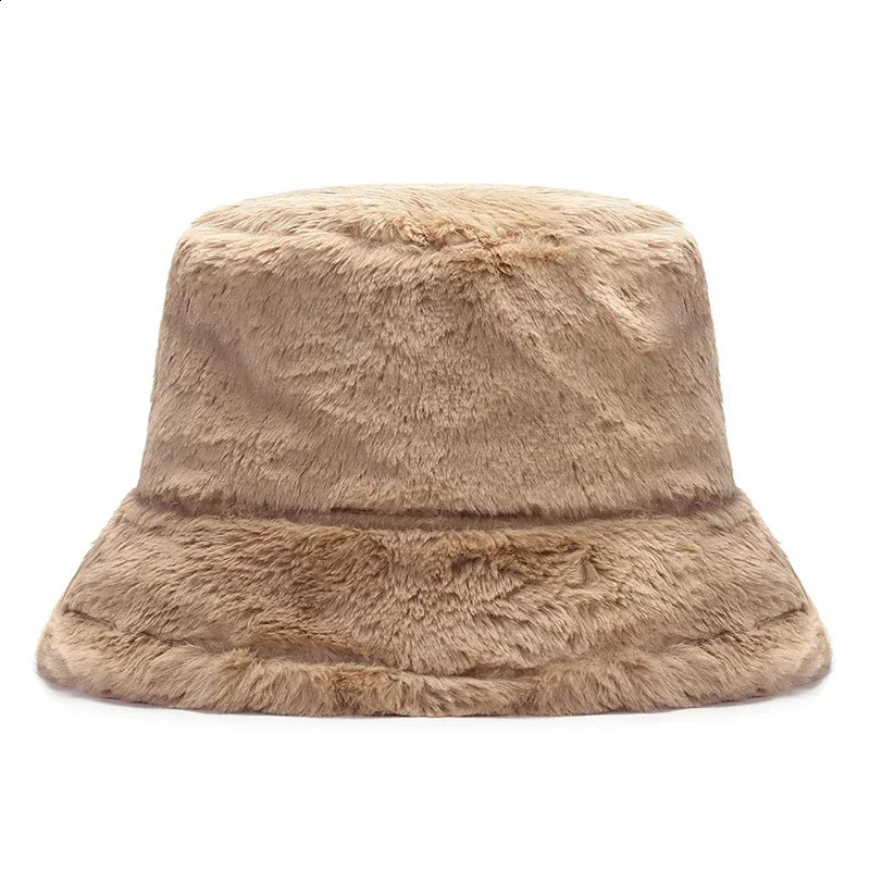 Autumn and Winter Lady Thick Warm Skin-Friendly Soft Plush Bucket Hat Leopard Print Bucket Hat 250808