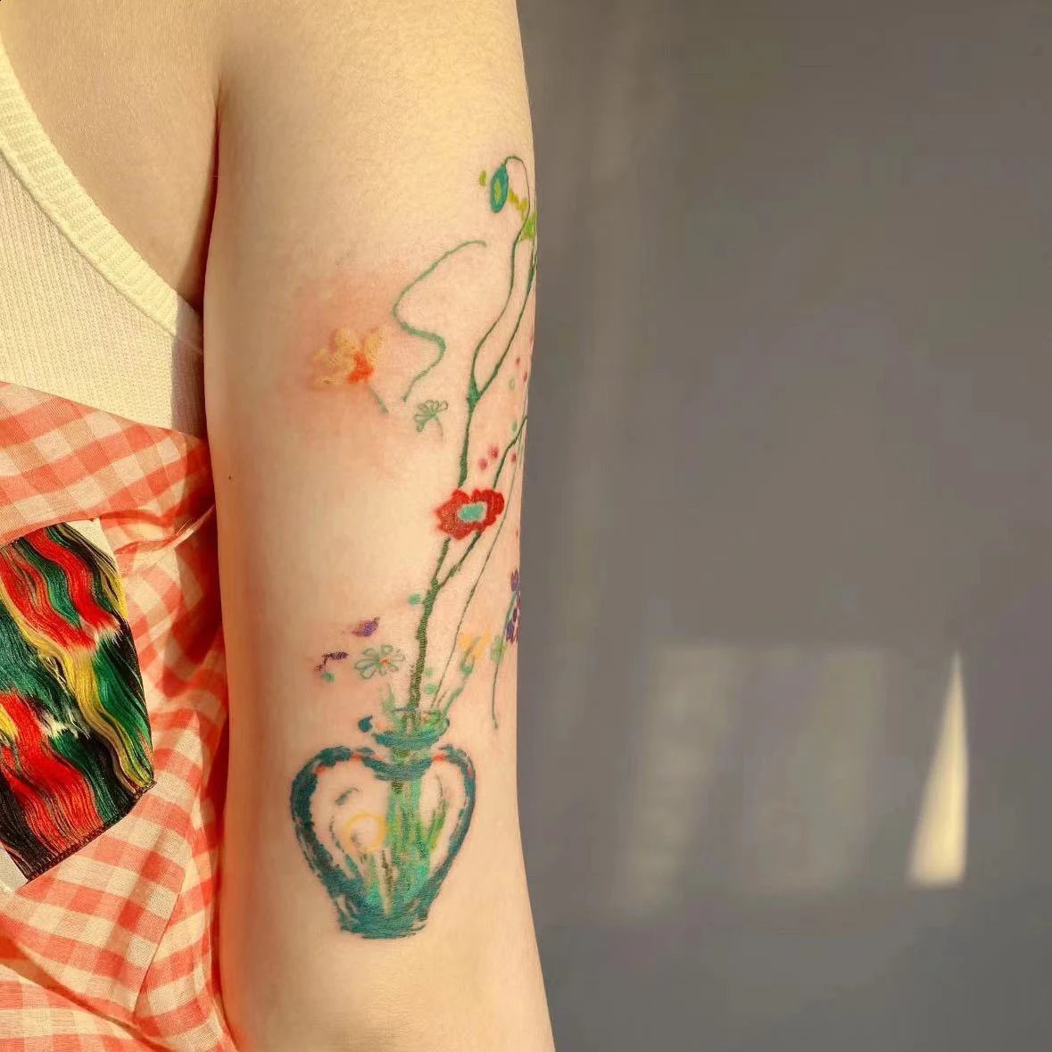 Bouquet Tattoo Stickers Girl Colorful Handpainted washable 250809