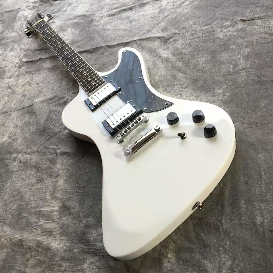 Crafted White Solid Body Electric Guitar Perfect Blend of Style and Sound