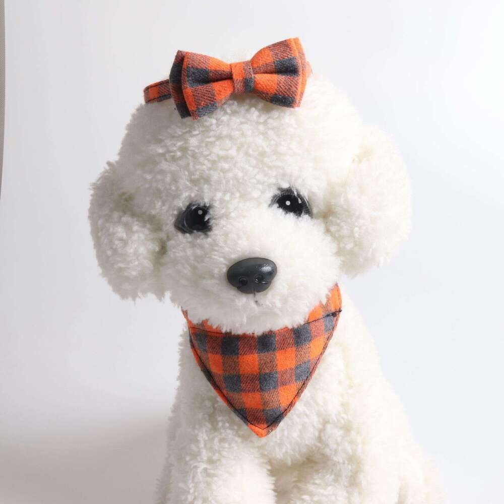 Stylish Jinjie Te British Patterned Matching Cat Ear Hat with Warm Neckerchief Accessory Kit