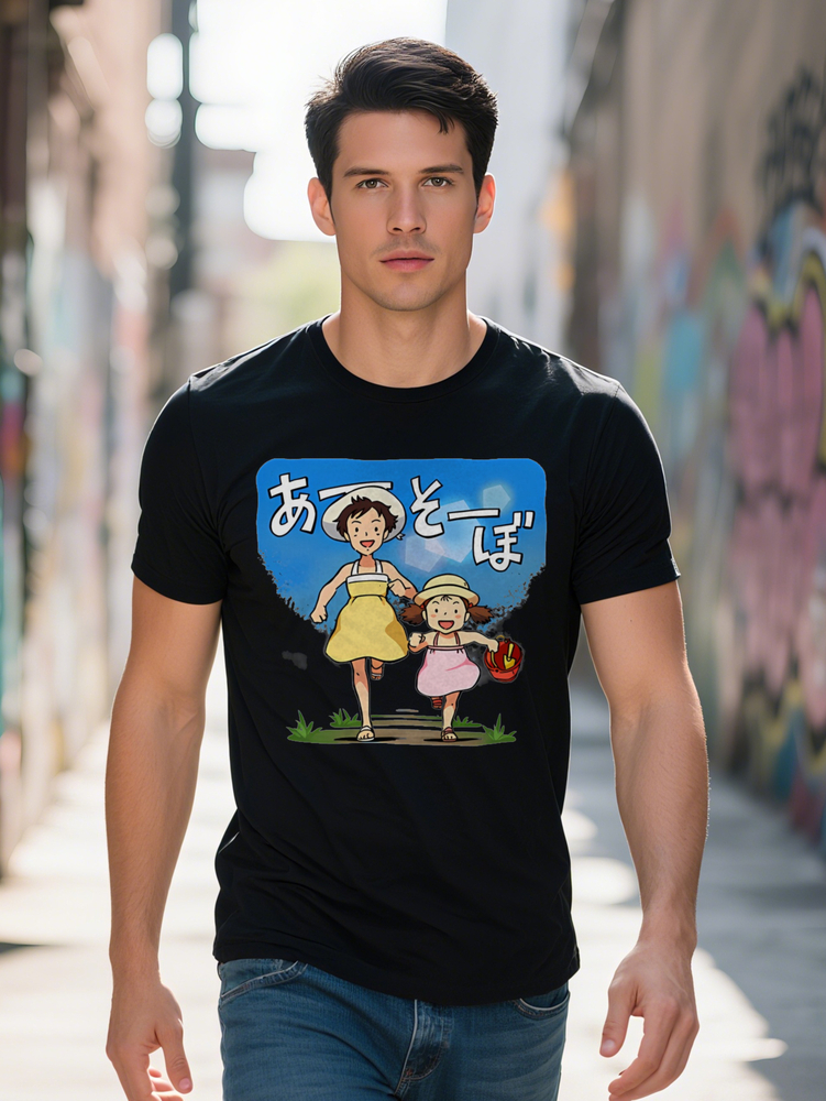 S Casual Crew Neck T-Shirt with Cartoon Print Lightweight Summer Tee Regular Fit Perfect Gift for Men a7a46