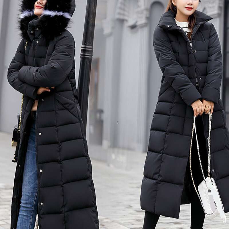 2025 Winter Women's Jacket Warm Fashion Comfortable Bow Belt Fox Fur Collar Clothes Long Dress Office Casual Women's Thick Coat
