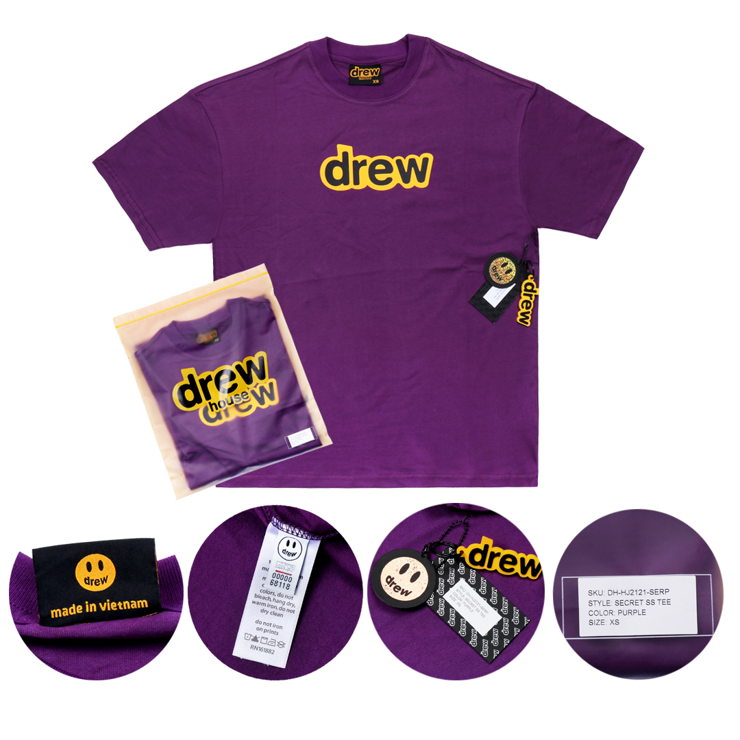 Drew House Designer luxury T shirt men's and women's T-Shirts Drew logo print