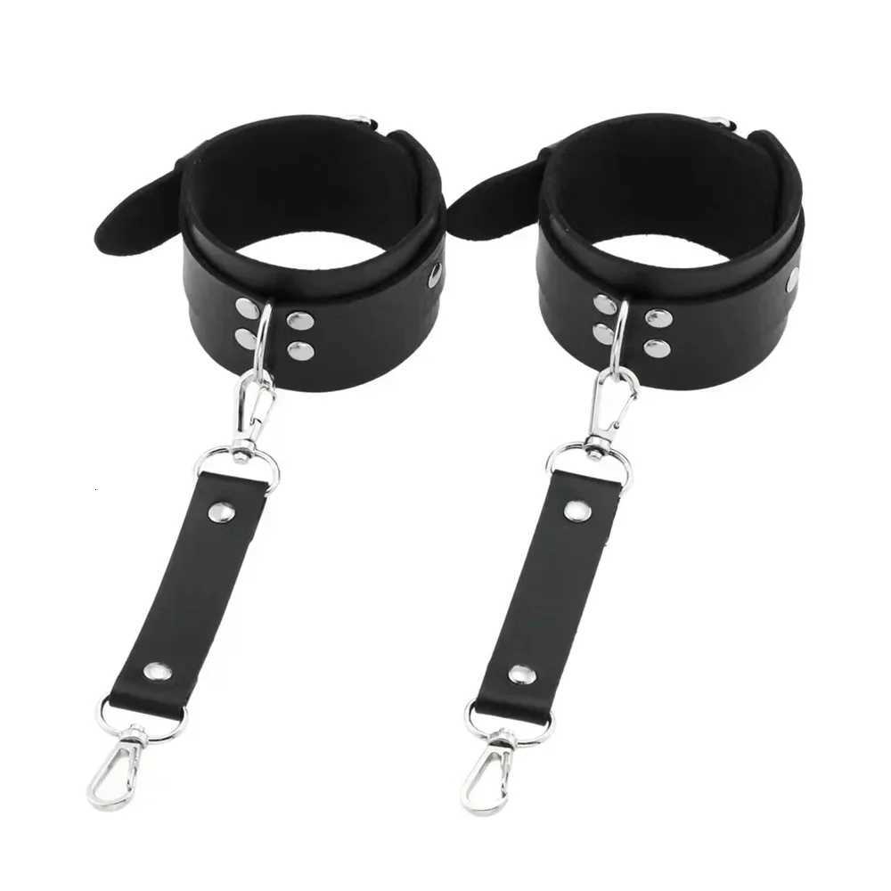 Adult Sex Games Products Punk Gothic Leather Cross Buckle Tied Shackles Sex Products Handcuffs for Sex W250813