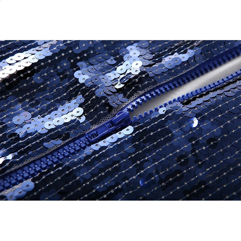 Blue Lions Womens Sequin Jacket Casual Long Sleeve Front Zip Party Bomber Blazer 250811