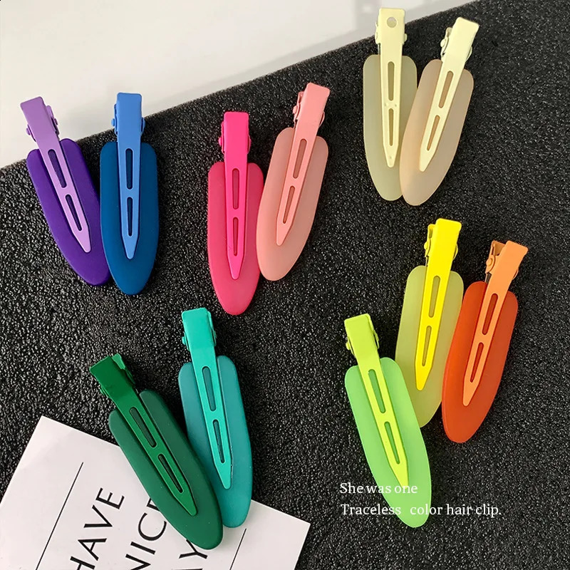 2pc/lot Colorful Seamless Hairpin Professional Styling Hairdressing Makeup Tools Traceless Hair Clips For Women Girls Headwear 250812