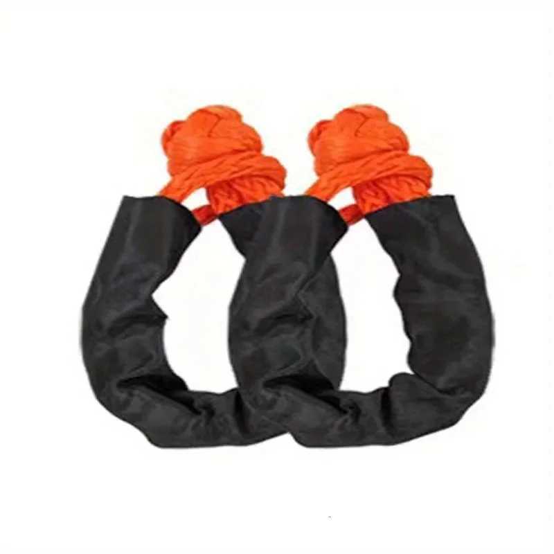 2Pcs Soft Shackles + Orange Tow Strap + Snatch Ring 5M8T Tow Rope Super Thick Sheath Strong Car Off-road Car Trailer Belt W250813