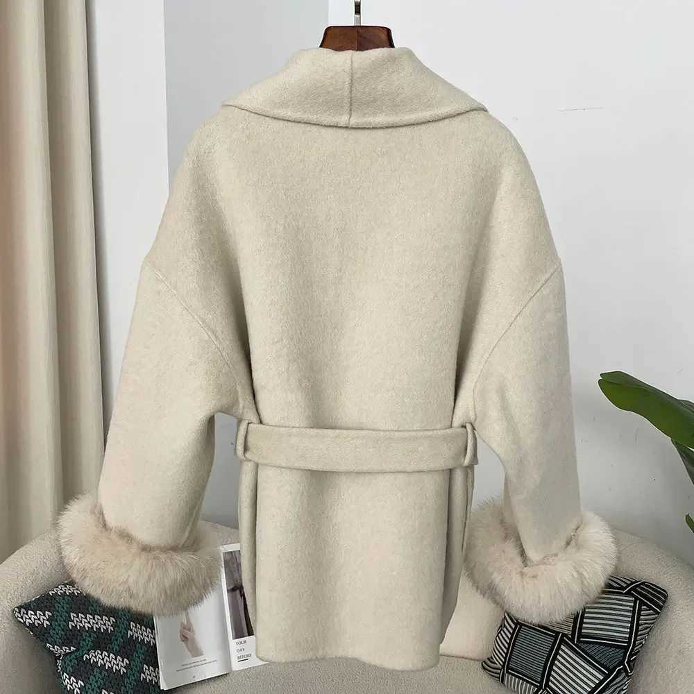 Removable Cuffs Fur Strapping Women Short or Long Jacket Real Wool Fur Coat Temperament Cashmere High End Double-sided Wool Z250813