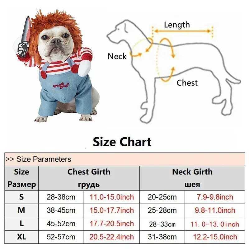 Funny Chucky Dog Clothes Halloween Christmas Party Costume for Small Medium Large Dogs Cosplay Outfit XJ250813